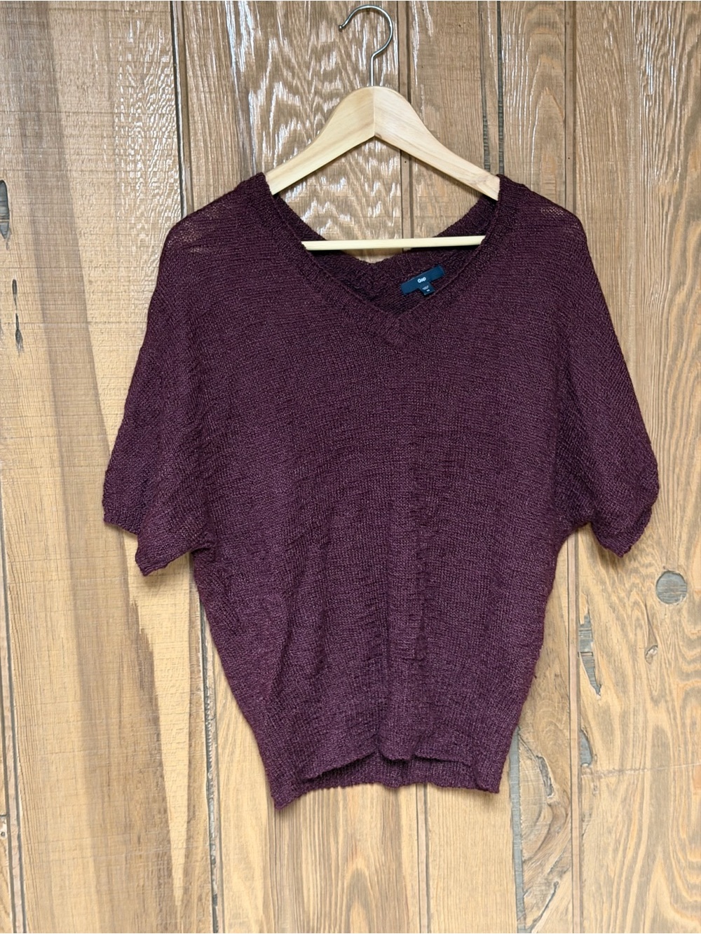 Gap Burgundy Plum Alpaca Wool Blend V-Neck Sweater Size M